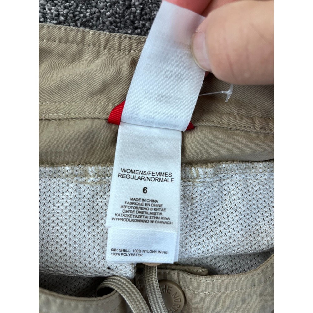 The North‎ Face Pants Women 6 Convertible Nylon Blend Hiking Zip Off Short Beige - Picture 7 of 14